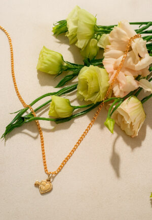 Cadena corazón con llave